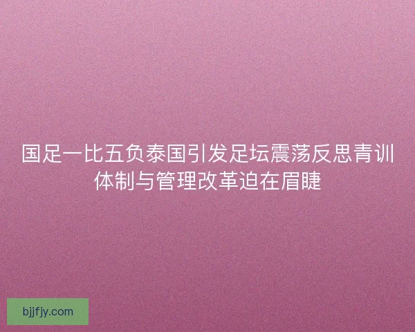国足一比五负泰国引发足坛震荡反思青训体制与管理改革迫在眉睫